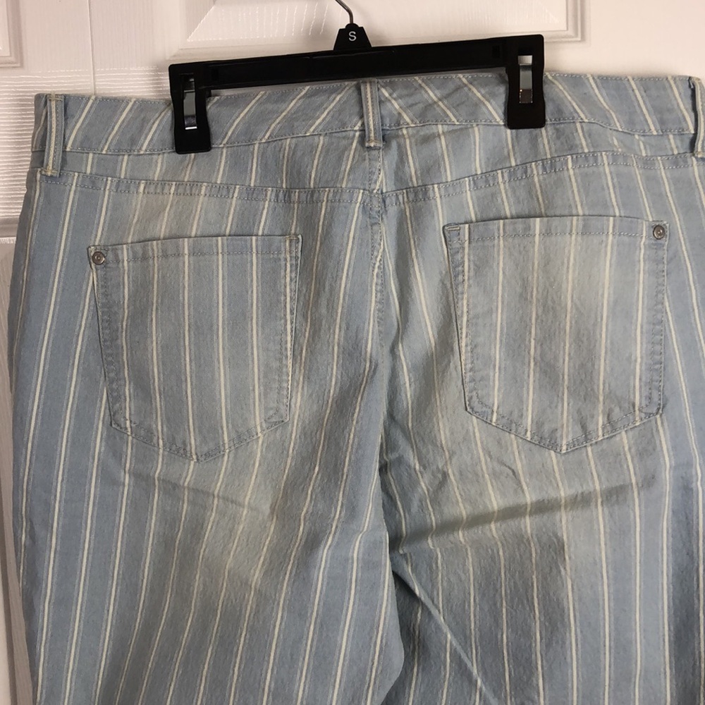 Nine West Stripped Chiystie Capri Wide Leg Jeans size 16 - Picture 5 of 11